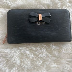 Ted Baker Black Wallet with rose gold detail